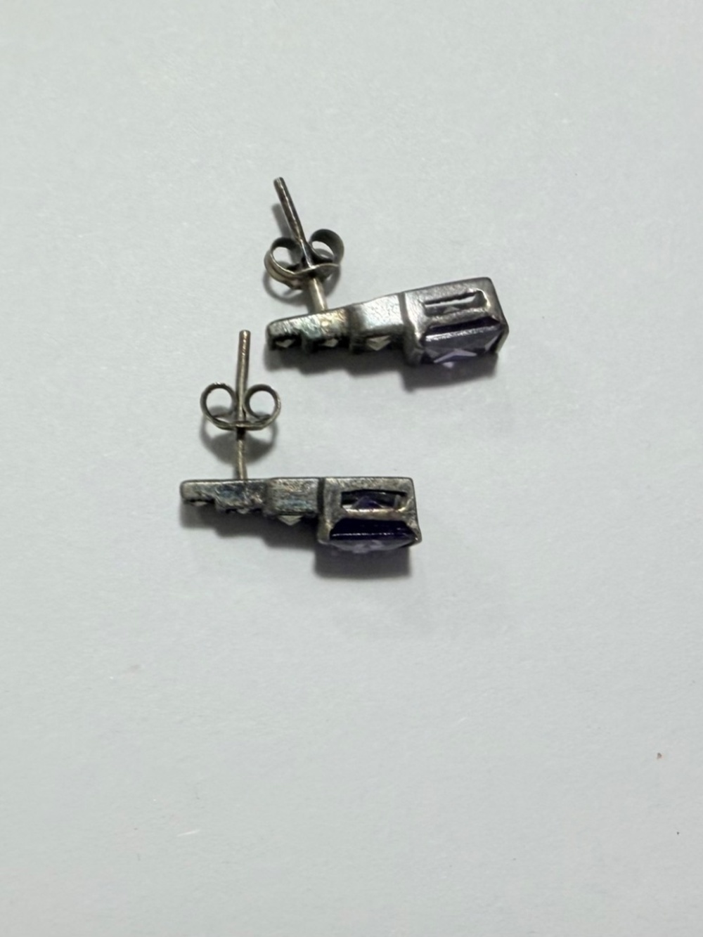 Sterling Silver Onyx and Amethyst Marcasite Earring Lot
